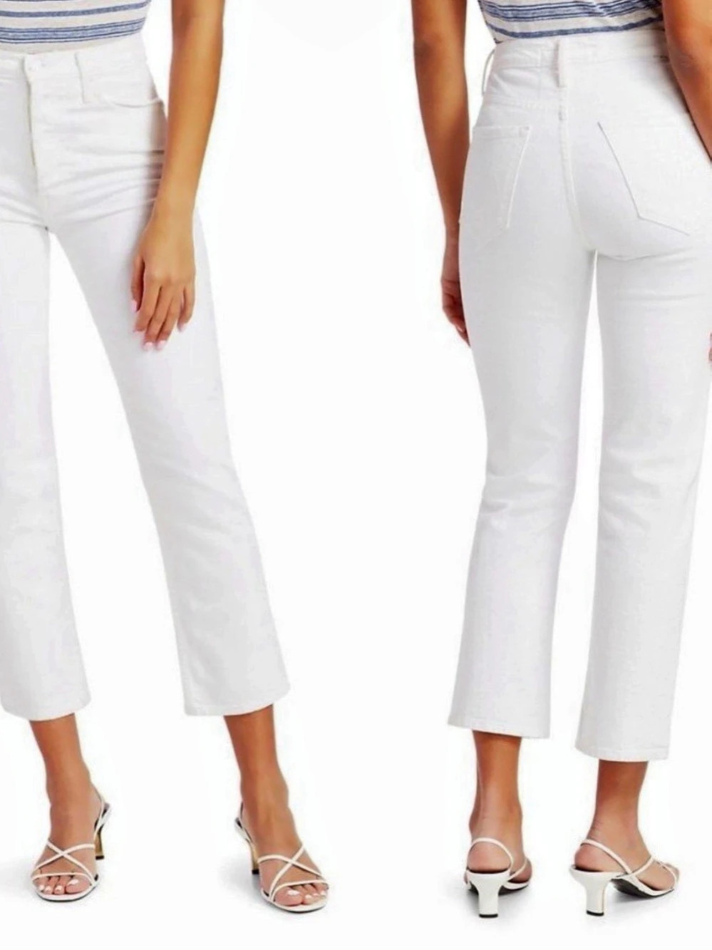 MOTHER The Tomcat White Straight Leg Jeans in Totally Innocent